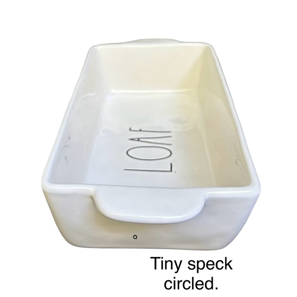 Rae Dunn LOAF Baking Dish Pan White Black Large Letters Dimples NWT 2017 OG - Picture 8 of 16